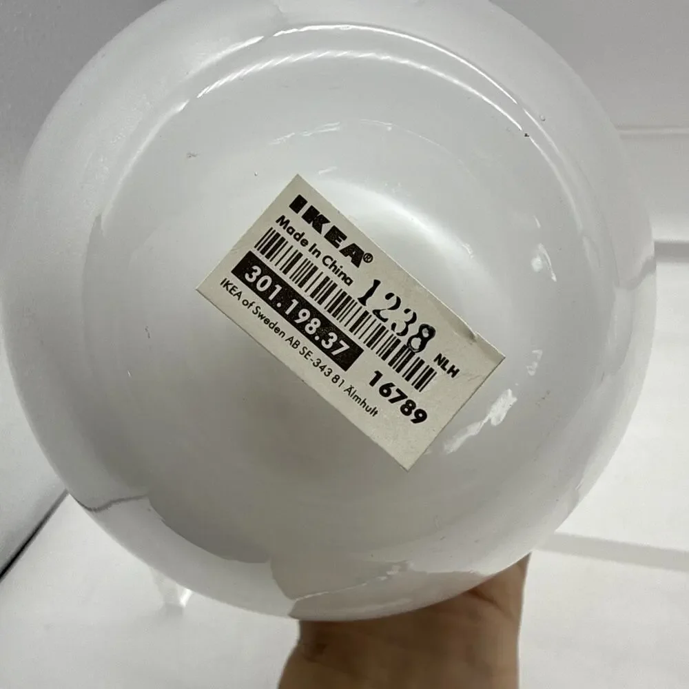 2 IKEA Modernist MCM White Salong Vase Glass Johanna Jelinek - Retired